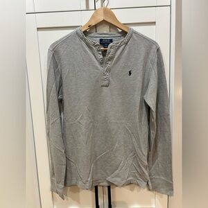 Polo by Ralph Lauren Youth Boys XL 10/12 Grey Long-Sleeve Henley Shirt